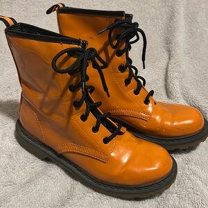 No Boundaries Pumpkin Orange Combat Boots
